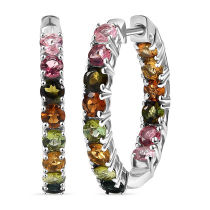 D'Joy AA Mehrfarbig-Turmalin Ohrringe 925 Silber rhodiniert ca. 3,14 ct.