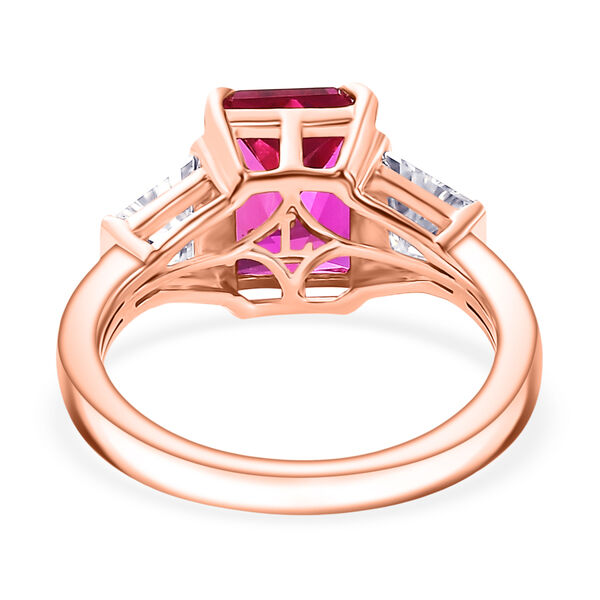 LUXURIANT DIAMANT - AAA Lab Created Rosa Saphir, Moissanit Ring 925 Silber (Größe 20.00) ca. 3,92 ct image number 5