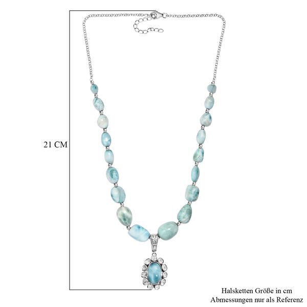 D&rsquo;joy AA Larimar und Labor Polki Diamant Anh&auml;nger mit 45cm Kette - 136,27 ct. image number 5
