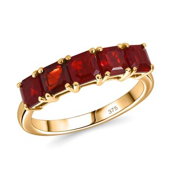 AAAA Mexikanischer Kirschfeuer-Opal Ring in 375 Gold - 1 ct.