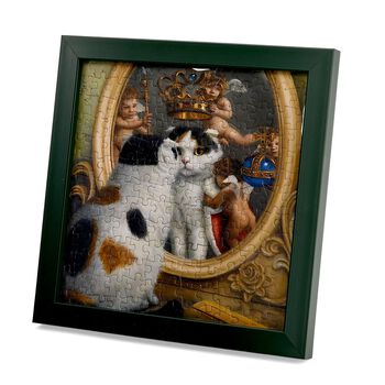 LIVMORE DIY Bilderrahmen Puzzle Bastelset 169 teilig Katzen Motiv 18.1 x 13 x 18.1 cm Beige