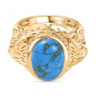 Blaues Türkis Ring Nickelfreies Messing (Größe 17.00) ca. 4,62 ct