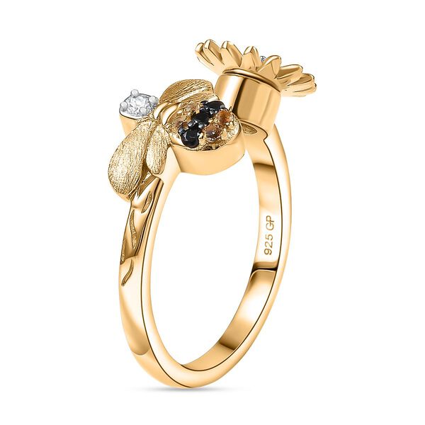 GP Trionfo Kollektion - Citrin, schwarzer Spinell, Zirkon, Kanchanaburi blauer Saphir Ring - 0,26 ct. image number 6