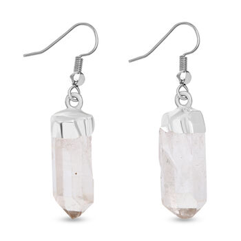 Kristall Quarz Ohrringe, silberfarben