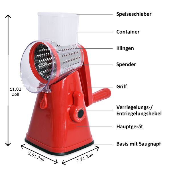 Obst- und Gemüseschneider, Rot image number 16