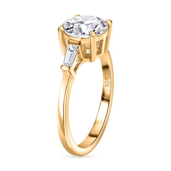 Moissanit Ring, 925 Silber 750 Gelbgold Vermeil - 1,88 ct. image number 5