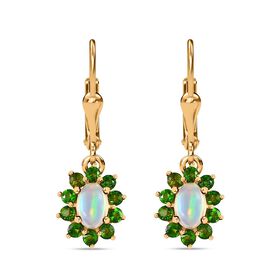 AA natürliche Welo Opal und Chormdiopsid-Ohrringe - 1,64 ct.