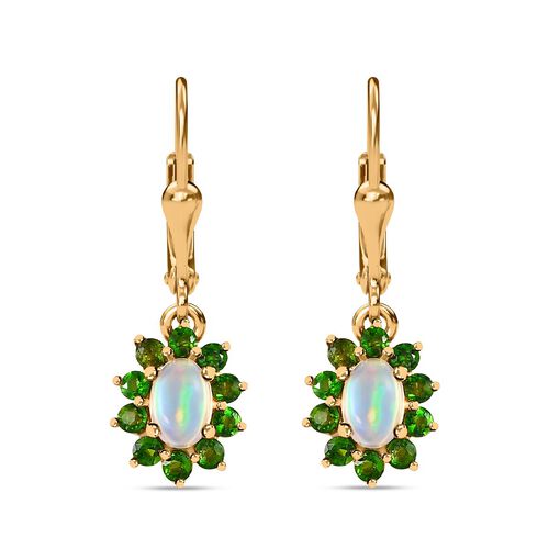 AA natürliche Welo Opal und Chormdiopsid-Ohrringe - 1,64 ct. image number 0