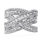 LUSTRO STELLA - Wei&szlig;er Zirkonia Ring, 925 Silber rhodiniert, (Gr&ouml;&szlig;e 18.00), ca. 3.41 ct