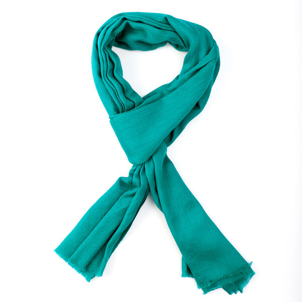 LA MAREY - Luxuri&ouml;ser und weicher Schal aus 100 % Kaschmirwolle, 70 x 195 cm, t&uuml;rkis blau image number 6