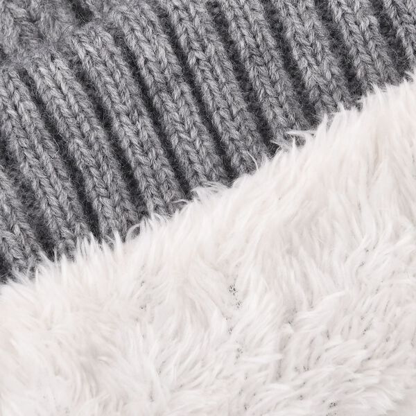 Strickm&uuml;tze mit Bommel, weiches Mischgewebe, Einheitsgr&ouml;&szlig;e, Grau image number 6