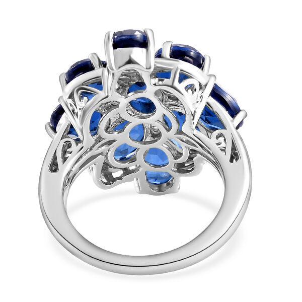 Ceylonfarbener Quarz und Zirkon-Ring, 925 Silber platiniert - 8,14 ct.  image number 6