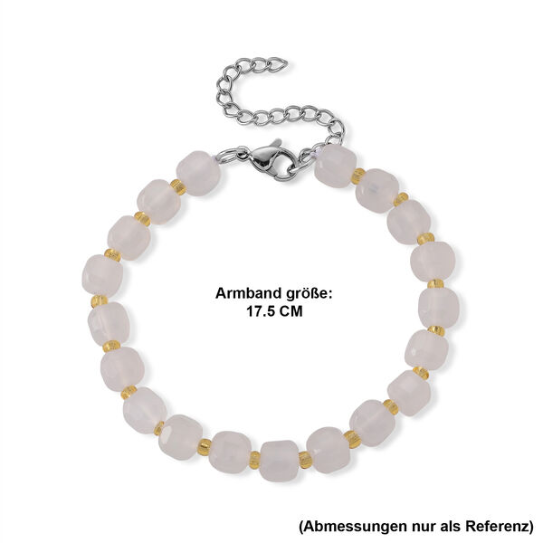 Achat, Glas Armband ca. Flexibles cm 316L Edelstahl 58.00 ct image number 4