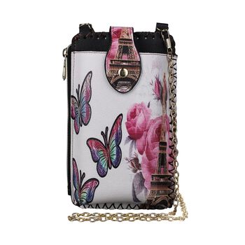Handy Crossbody-Tasche, 10.5x18cm, Schmetterling