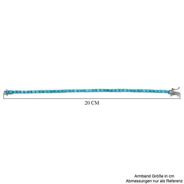 Amerikanisches, natürliches Sleeping Beauty Türkis Armband ca. 19 cm 925 Silber platiniert ca. 7.61 ct image number 4