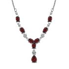 Roter Granat Halskette ca. 45 cm Edelstahl ca. 4.77 ct