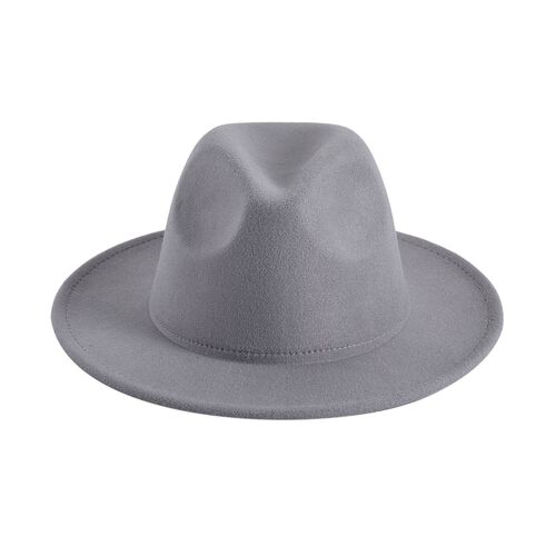 LA MAREY Unisex Fedora Hut, 56-58cm, Grau image number 0