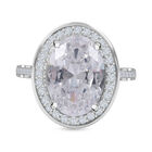 Lustro Stella Weißer Zirkonia Ring, 925 Silber rhodiniert (Größe 20.00) ca. 10.94 ct