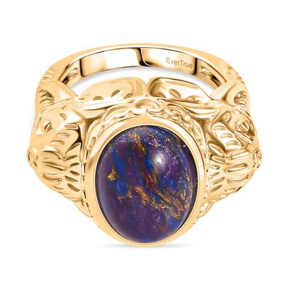 Lila T&uuml;rkis Ring Nickelfreies Messing (Gr&ouml;&szlig;e 21.00) ca. 4,78 ct