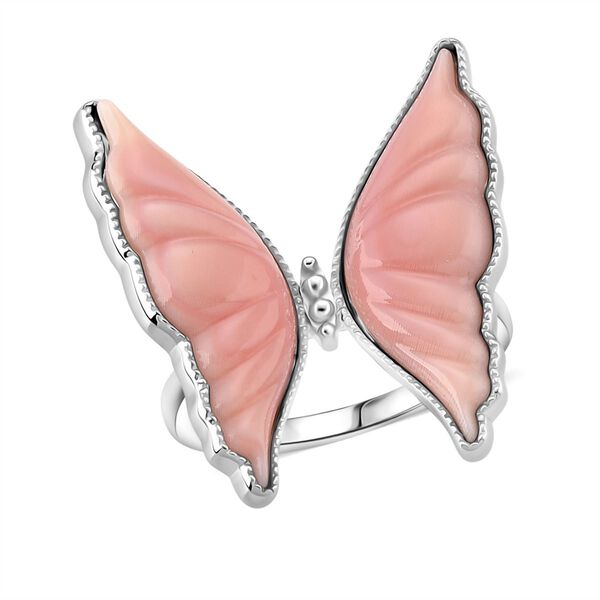 D'Joy Natürlicher Rosa Königsmuschel Perle (27x11 mm) Ring 925 Silber rhodiniert (Größe 18.00) ca. 7.00 ct image number 3