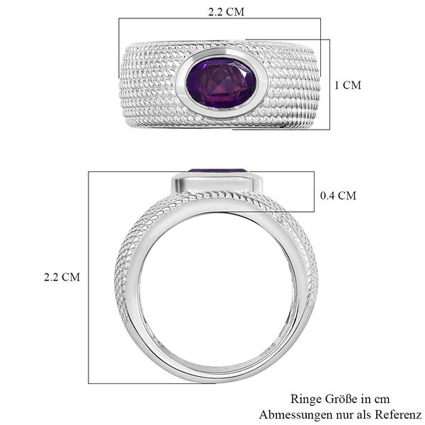 Afrikanischer Amethyst-Solitär-Ring in Silberton, 0,94 ct. image number 7