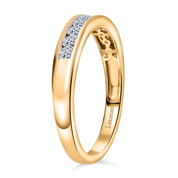 LUXURIANT SI-GH Labor Diamant Ring, 925 Silber 750 Gelbgold Vermeil - 0,50 ct. image number 4