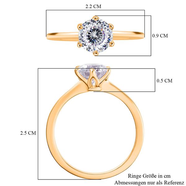 D’Joy Moissanit Ring, 925 Silber 750 Gelbgold Vermeil - 1,26 ct. image number 7
