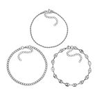 3er Set - Sehr Schick und Trendy Armbänder, Chirurgen-Edelstahl, Silberfarben