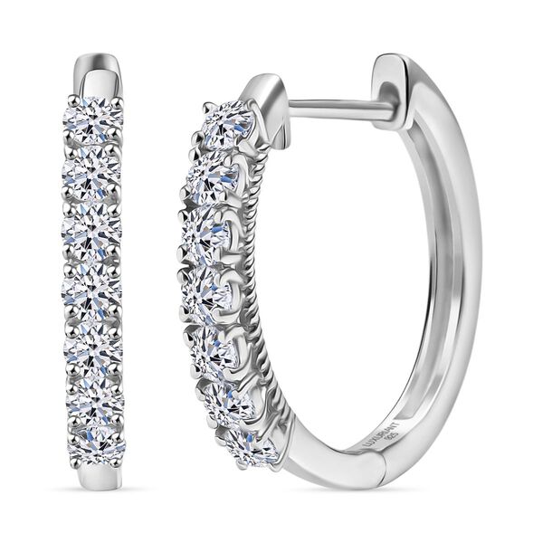 LUXURIANT SGL zertifizierte SI-GH Labor Diamant Ohrringe, 925 Silber rhodiniert - 0,99 ct. image number 0