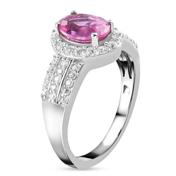 Premium Ilakaka Rosa Saphir und Zirkon-Ring, 925 Silber platiniert, 2,30 ct. image number 5
