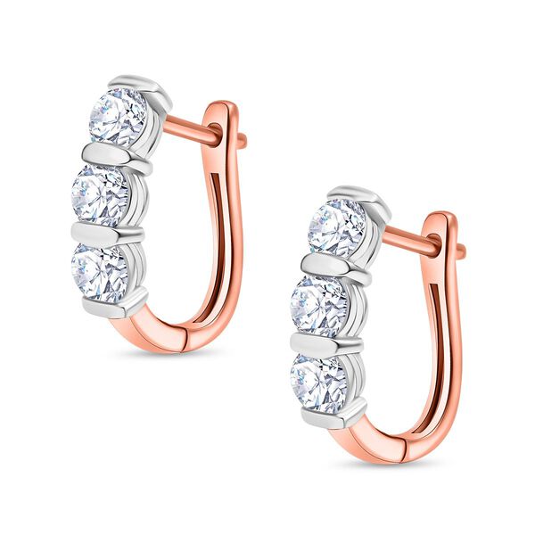 D'Joy zweifarbiges Moissanit Schmuckset, 925 Silber rhodiniert und rosévergoldet - 2 ct. image number 7