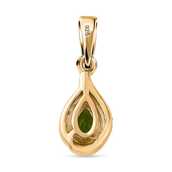 Natürlicher Chromdiopsid Anhänger 925 Silber Gelbgold Vermeil ca. 0,44 ct. image number 5