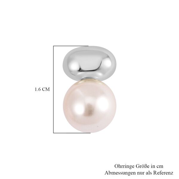 Weiße Muschelkernperle Ohrringe, 925 Silber rhodiniert - 10 ct. image number 5