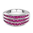Premium thailändischer Rubin-Ring, 925 Silber platiniert (Größe 21.00) ca. 1.97 ct