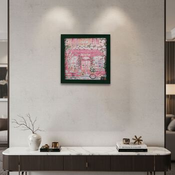 LIVMORE DIY Bilderrahmen Puzzle Bastelset 169 teilig Vintage Architektur Motiv 18.1 x 13 x 18.1 cm Rosa