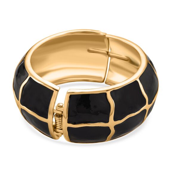 Emaille-Armreif mit Karomuster, ca. 18,5 cm, schwarz emailliert image number 6