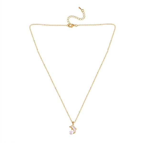 S&uuml;&szlig;wasser Perle, Wei&szlig;es Perlmutt Schmuckset Reines Messing image number 5