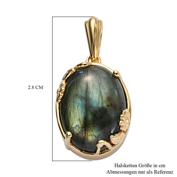 Labradorit Anh&auml;nger 950 Kupfer Ionenbeschichtetes Gold Platin ca. 10,35 ct image number 6