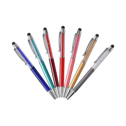  A set of 7 crystal pens (black ink with refill) Size :5.7 *0.39 inches Material: Aluminum pen body  Color: Red, dark gray, Teal Champagne, pink, wine-RED, Navy blue