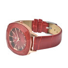 Strada - Elegante Damen-Uhr, PU-Leder Armband, wasserdicht, japanisches Uhrwerk, Rot image number 4