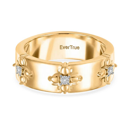 EVER TRUE Wei&szlig;er Diamant Ring Nickelfreies Messing (Gr&ouml;&szlig;e 16.00) ca. 0,01 ct