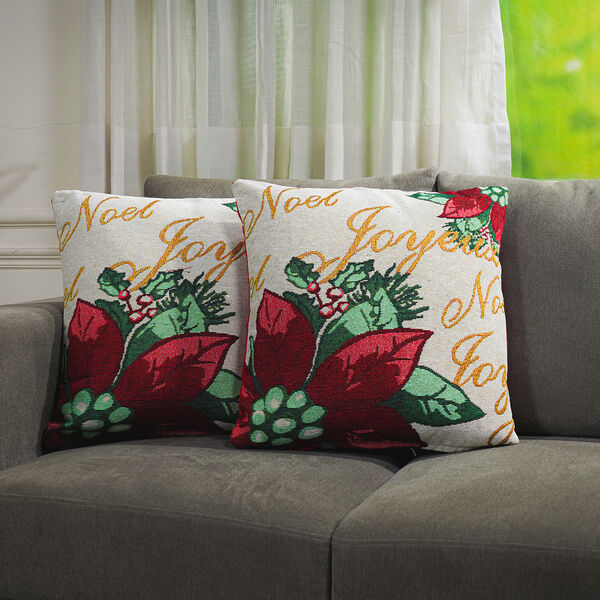 2er-Set Jacquard gewebte Kissenbezüge, Weihnachtsmotiv, Größe 45,7x45,7 cm  image number 2