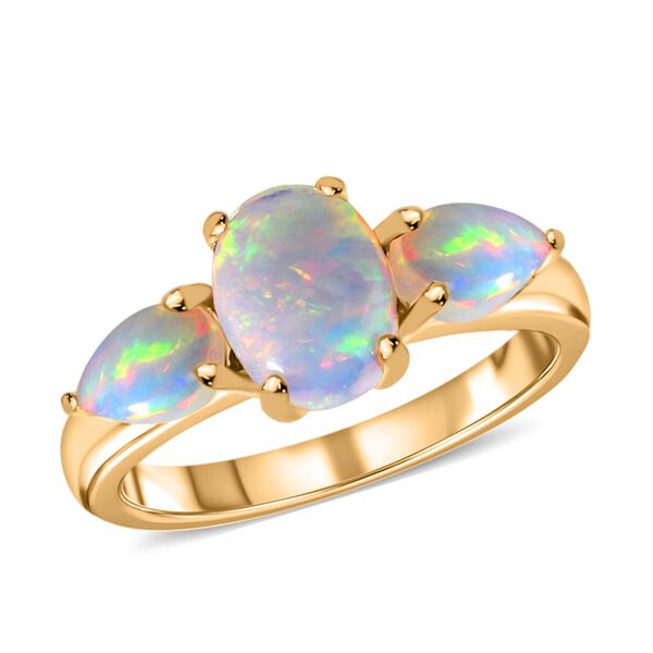 Natürlicher, äthiopischer Opal-Ring, 925 Silber vergoldet  ca. 1,40 ct image number 4