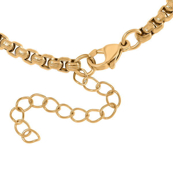 Venezianer Box Armband, Reiner Edelstahl, vergoldet, ca. 19 cm + 5 cm Extender, ca. 7,60g image number 3