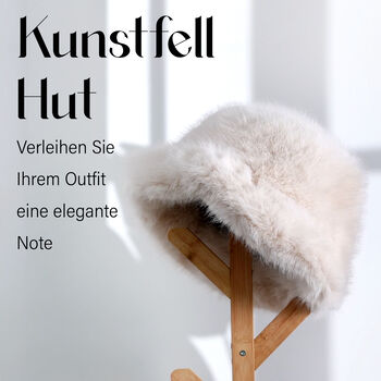 Hut aus Kunstfell, Beige