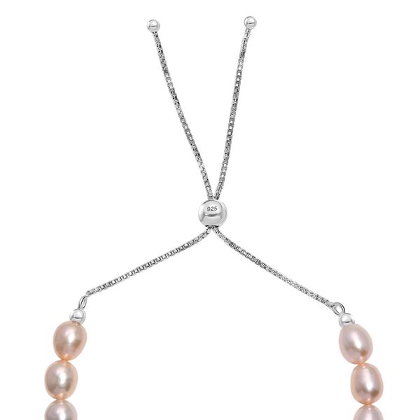 AA Pfirsich-S&uuml;&szlig;wasser Perle Armband ca. 26.75 cm 925 Silber rhodiniert image number 3