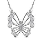 Weißer Diamant I4 Halskette ca. 45 cm 925 Silber rhodiniert ca. 0.51 ct