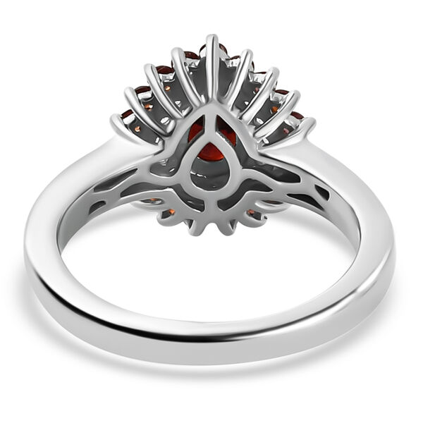 Anthill Granat und Zirkon Halo Ring 925 Silber platiniert  ca. 0,99 ct image number 8