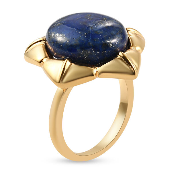 Lapislazuli-Ring, Ionenbeschichtetes Messing, 750 Gelbgold vergoldet  ca. 10,14 ct image number 5