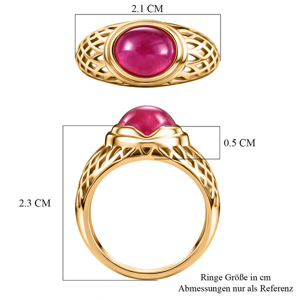 Afrikanischer Rubin (Fissure gef&uuml;llt) Ring 925 Silber vergoldet image number 7
